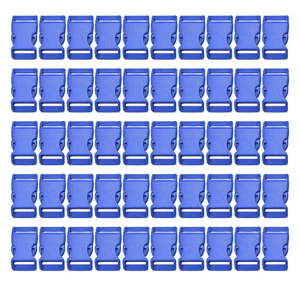 50 Pcs 3/8'' 5/8" Curved Paracord Buckle Clips Side Release Plastic Buckles for Parachute Bracelet Clasps Dog Collar Accessories