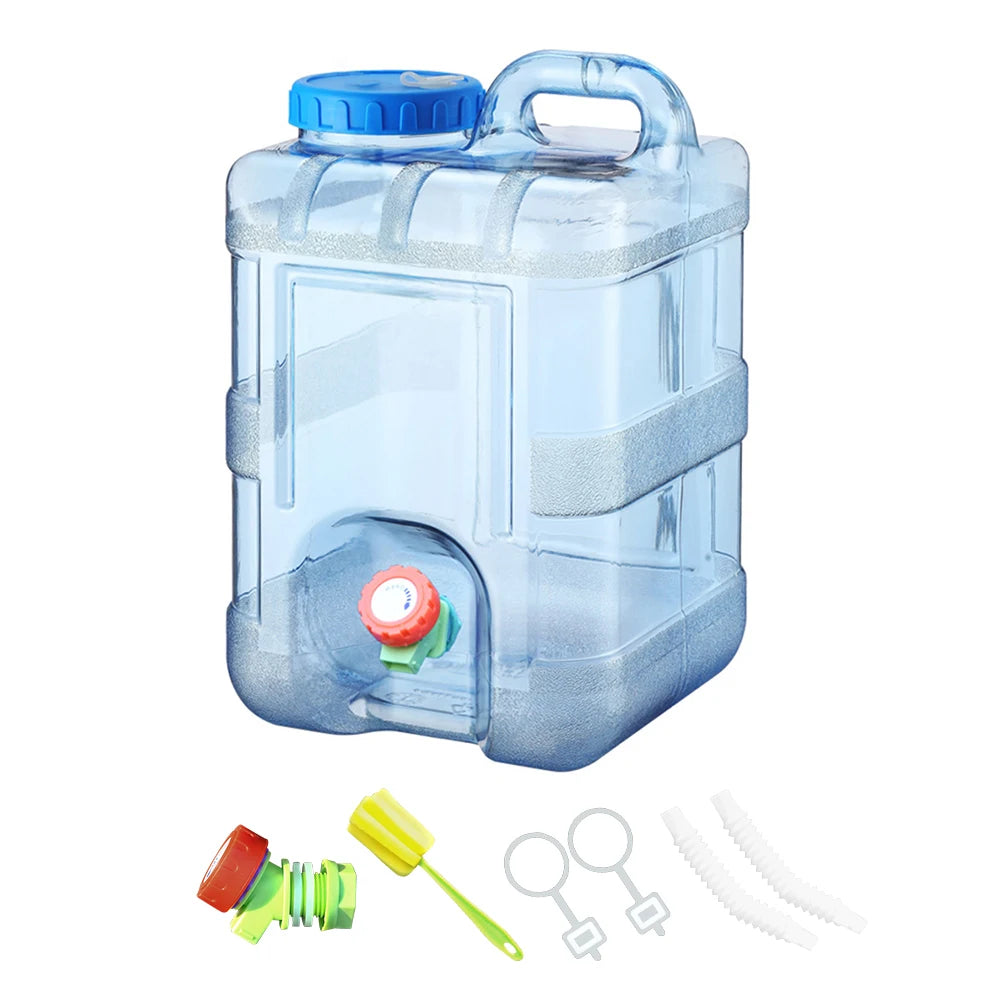 Outdoor Water Bucket With Spigot, Leakproof Camping Water Tank Water Container With Detachable Faucet