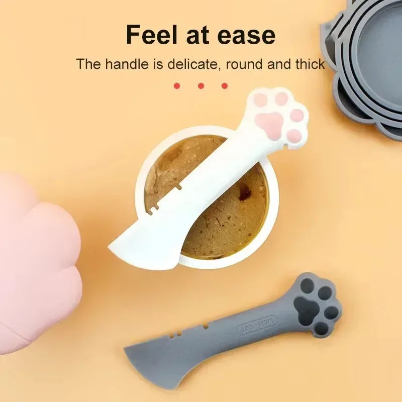 Long handled pet canned food spoon. Cat canned food opener. Feeding dog stirring dry and wet spoon feeding, cat shovel