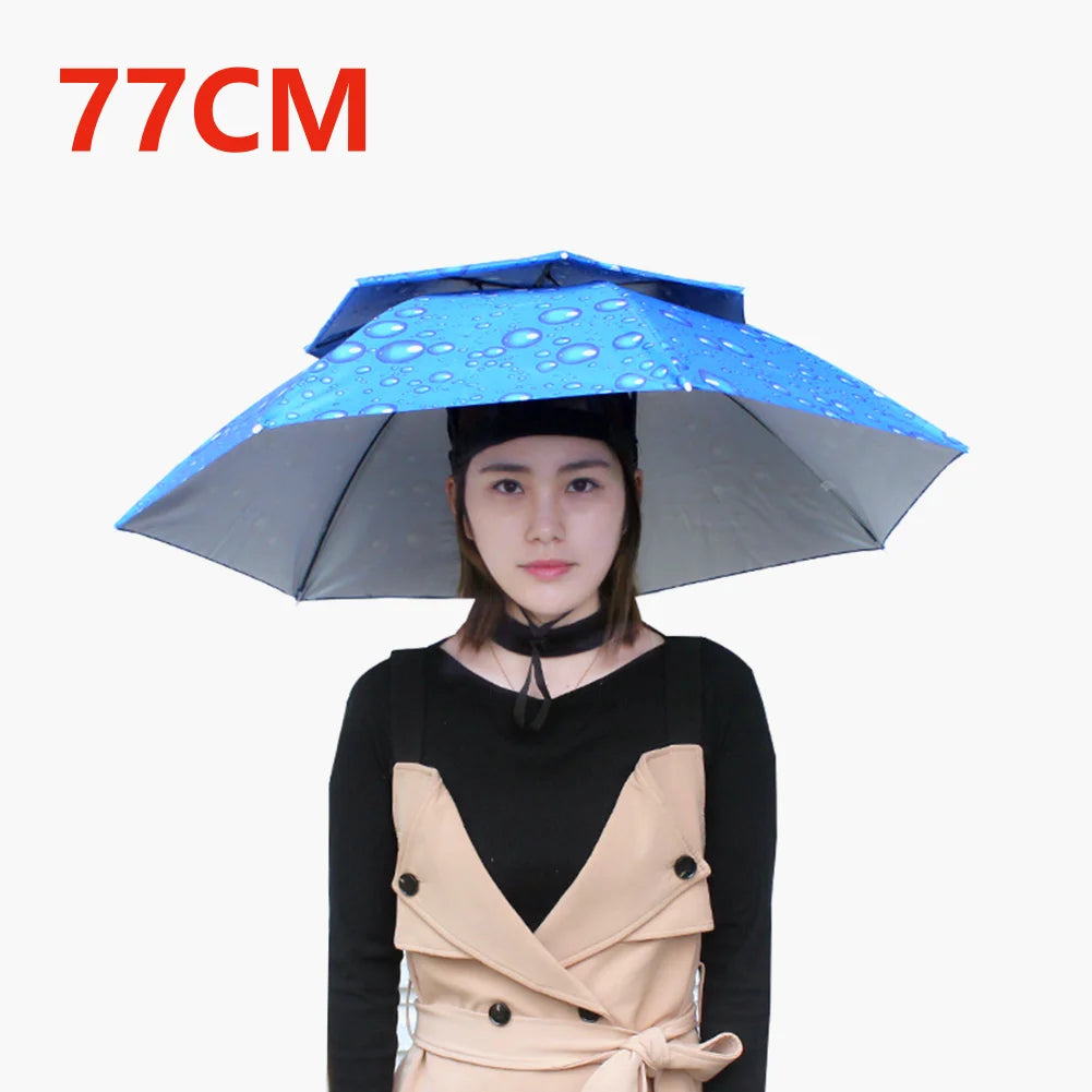 Umbrella Hat Foldable Fishing Sunshade Headwear Cap Waterproof Camping Beach Fishing Hat