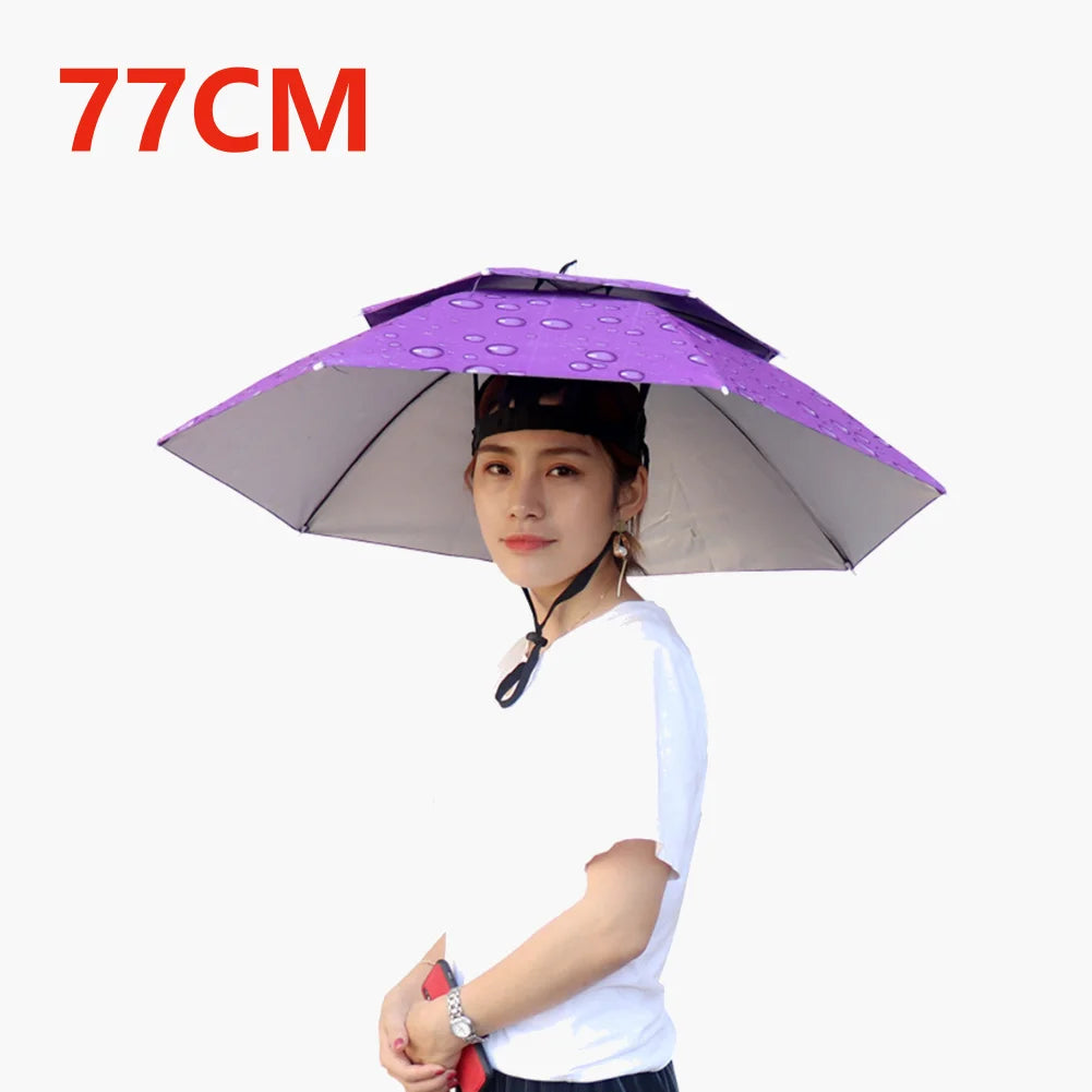 Umbrella Hat Foldable Fishing Sunshade Headwear Cap Waterproof Camping Beach Fishing Hat