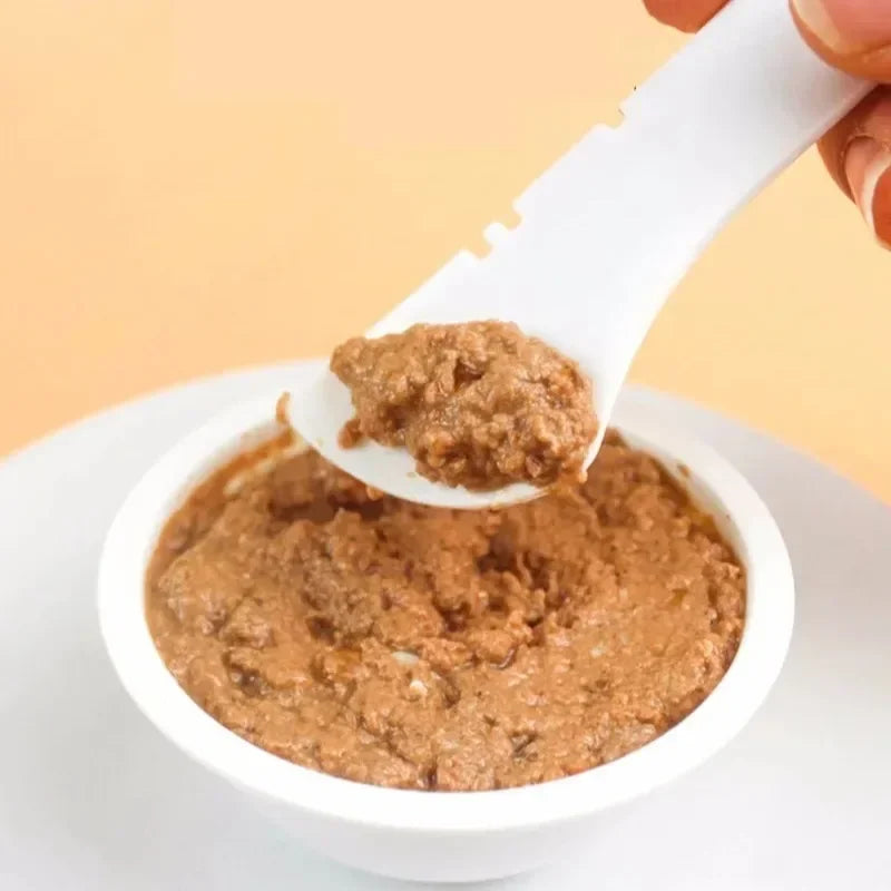 Long handled pet canned food spoon. Cat canned food opener. Feeding dog stirring dry and wet spoon feeding, cat shovel
