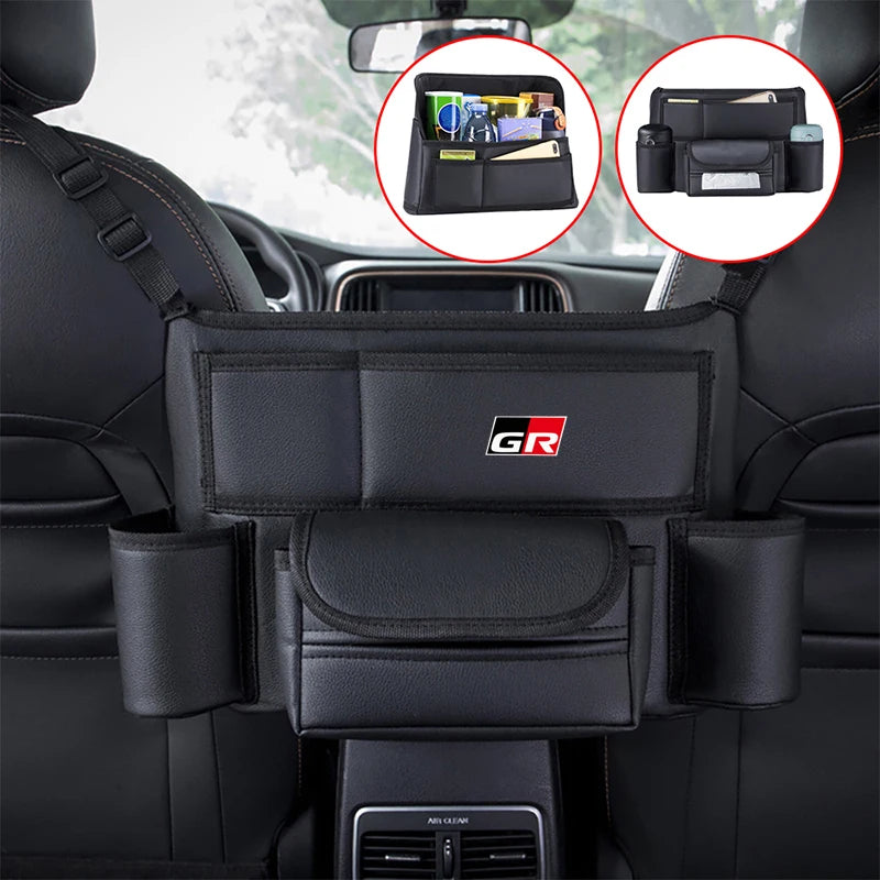 Leather Car Seat Middle Hanger Storage Bag Auto Handbag Holder Between Seats