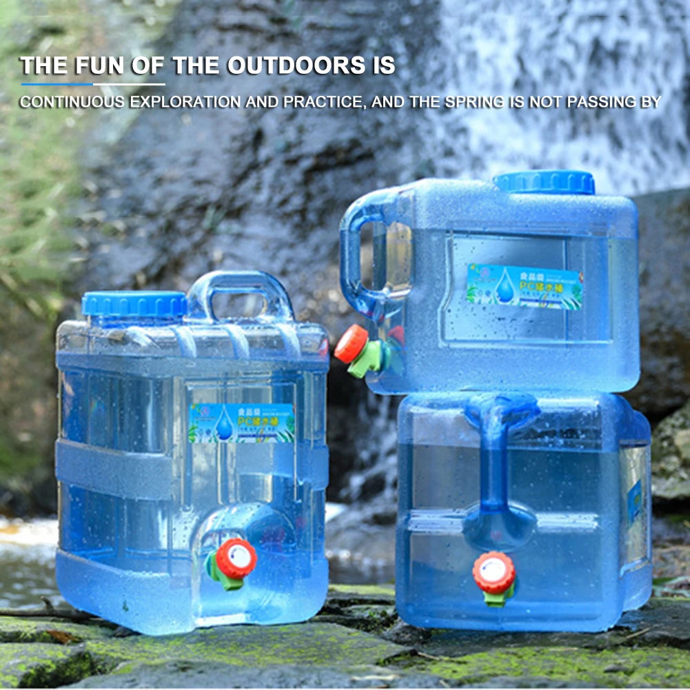 Outdoor Water Bucket With Spigot, Leakproof Camping Water Tank Water Container With Detachable Faucet