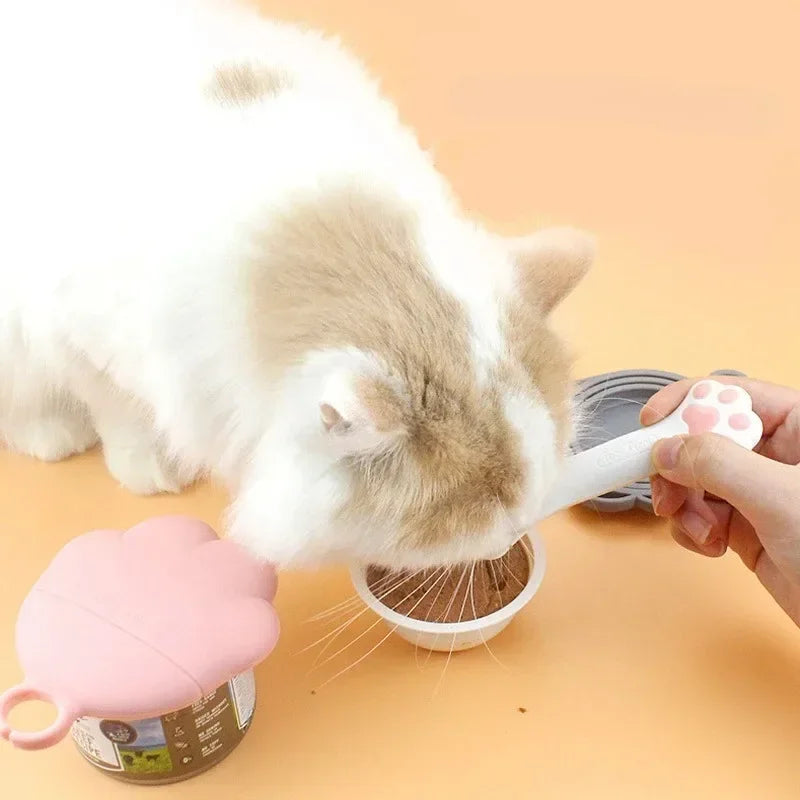 Long handled pet canned food spoon. Cat canned food opener. Feeding dog stirring dry and wet spoon feeding, cat shovel