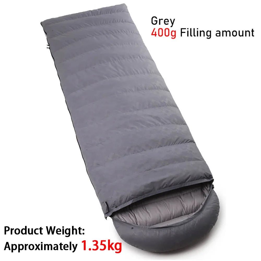 Outdoor down sleeping bag 210cm*80cm single person thick and warm camping sleeping bag -10°C to 20°C can be spliced sleeping bag