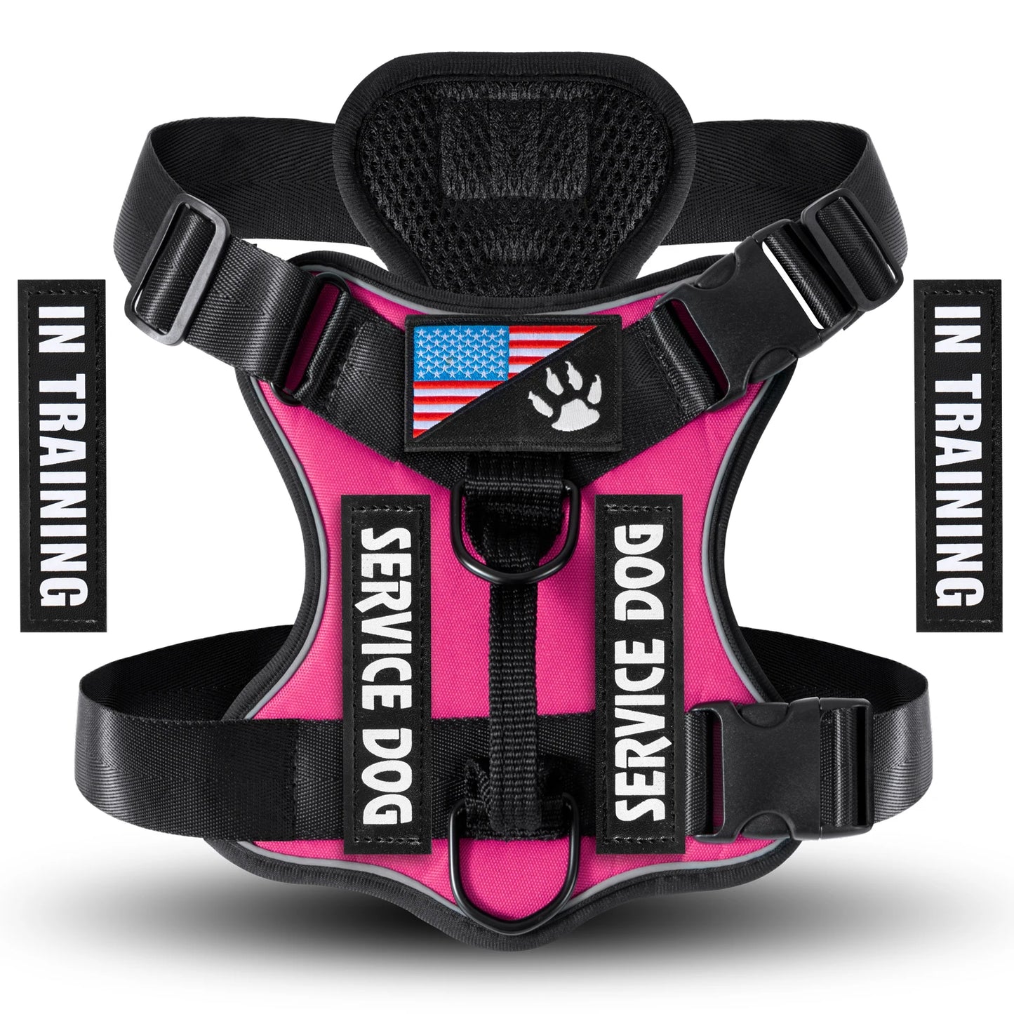 Service Dog Harness, Reflective Dog Vest Harness , Adjustable Soft Oxford Pet Harness.