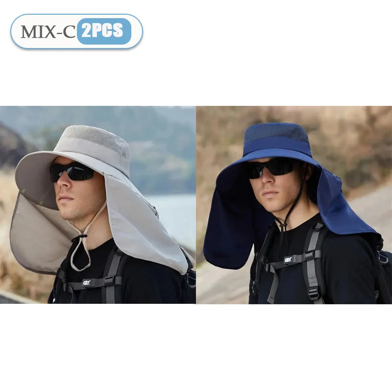 Sun Protection Bucket Hat. Summer Outdoor Hunting Cycling Hiking Hats Camping Visor Caps Removable Fisherman Cap for Men Women