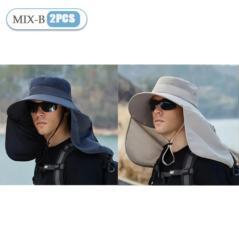 Sun Protection Bucket Hat. Summer Outdoor Hunting Cycling Hiking Hats Camping Visor Caps Removable Fisherman Cap for Men Women