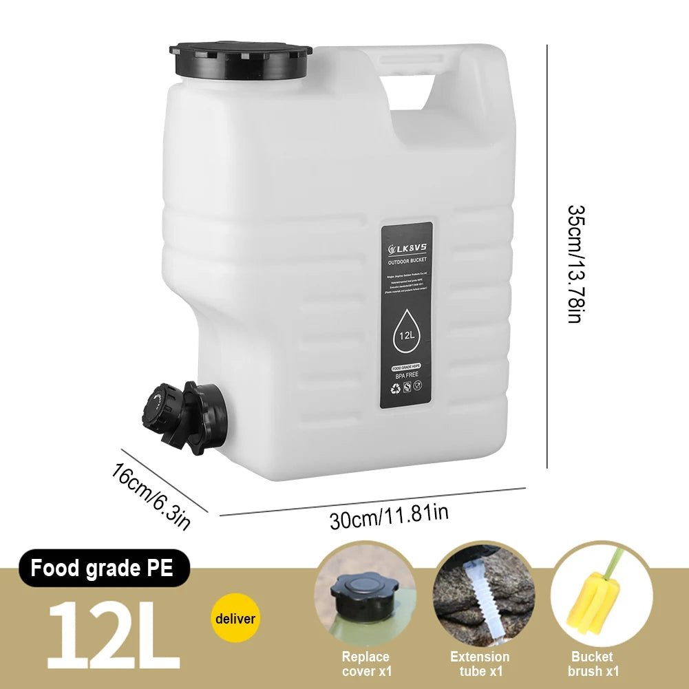 Drinking Water Container with Spigot, Leakproof Camping Water Tank Large Capacity Water Storage Carrier