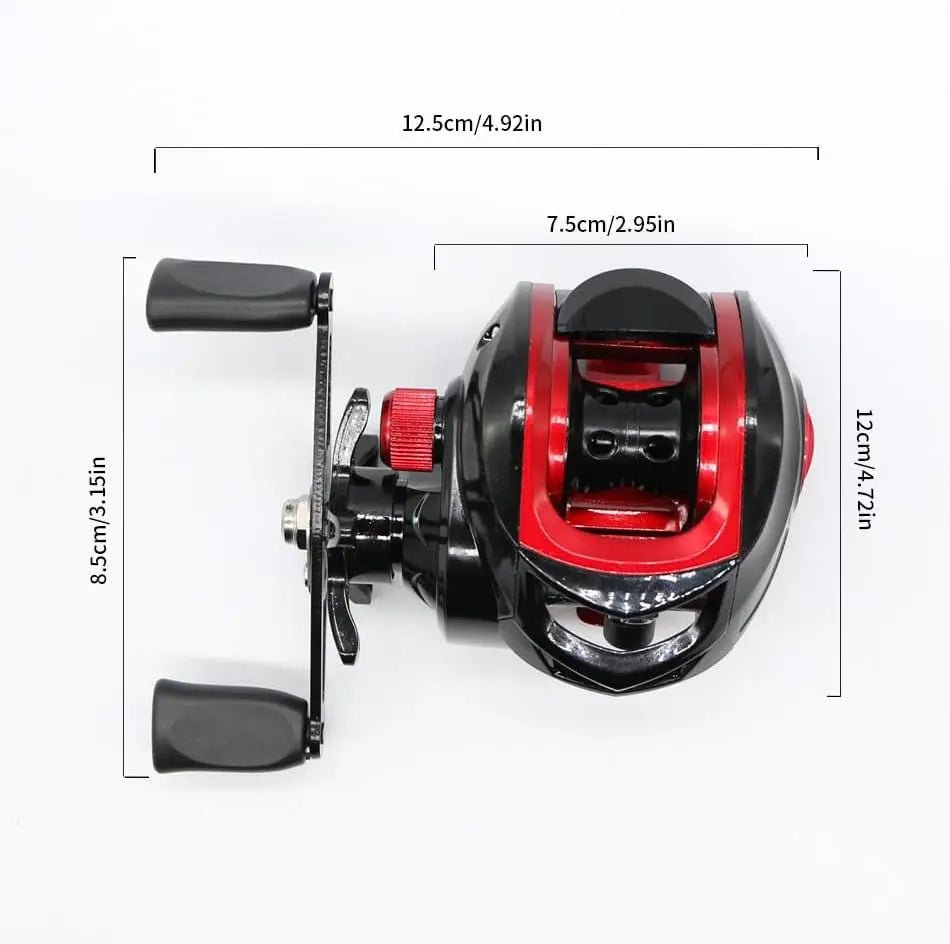 High-Speed Baitcasting Reel Lightweight Nylon Frame, Magnetic Brake