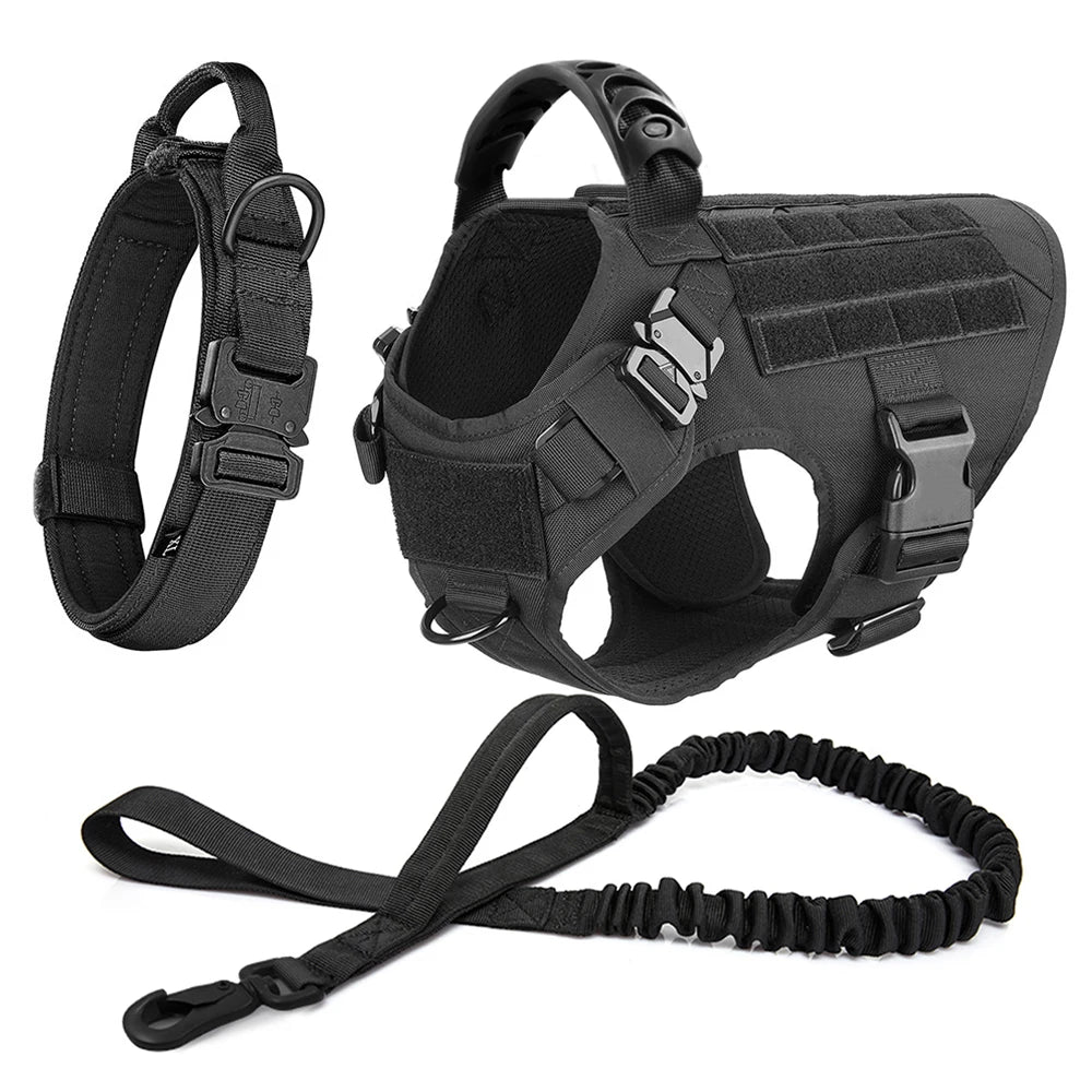 Large Dog Harness And Leash Set, Training Walking Vest Dog Harness And Collar For Medium Large Dogs