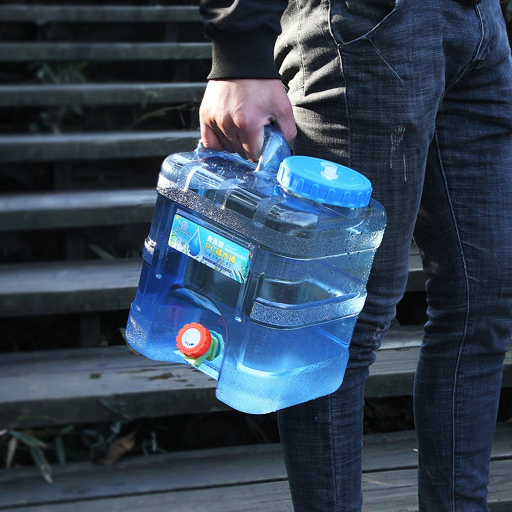 Outdoor Water Bucket With Spigot, Leakproof Camping Water Tank Water Container With Detachable Faucet