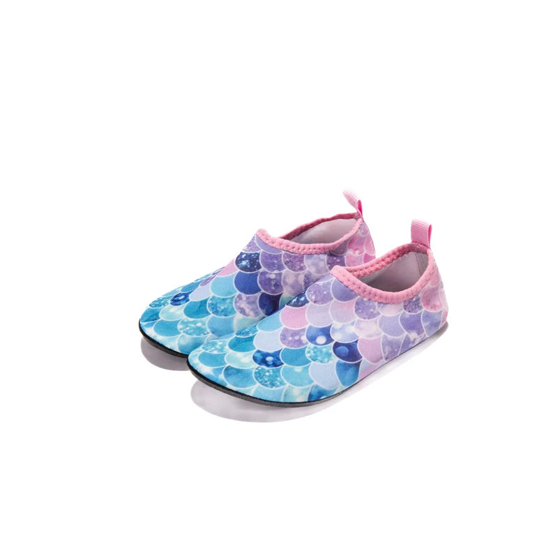 Kids Water Sport Beach Swimming Socks Girl Thin Multi Prints Anti Slip Fitness Yoga Dance Swim Surf Diving Underwater Shoes