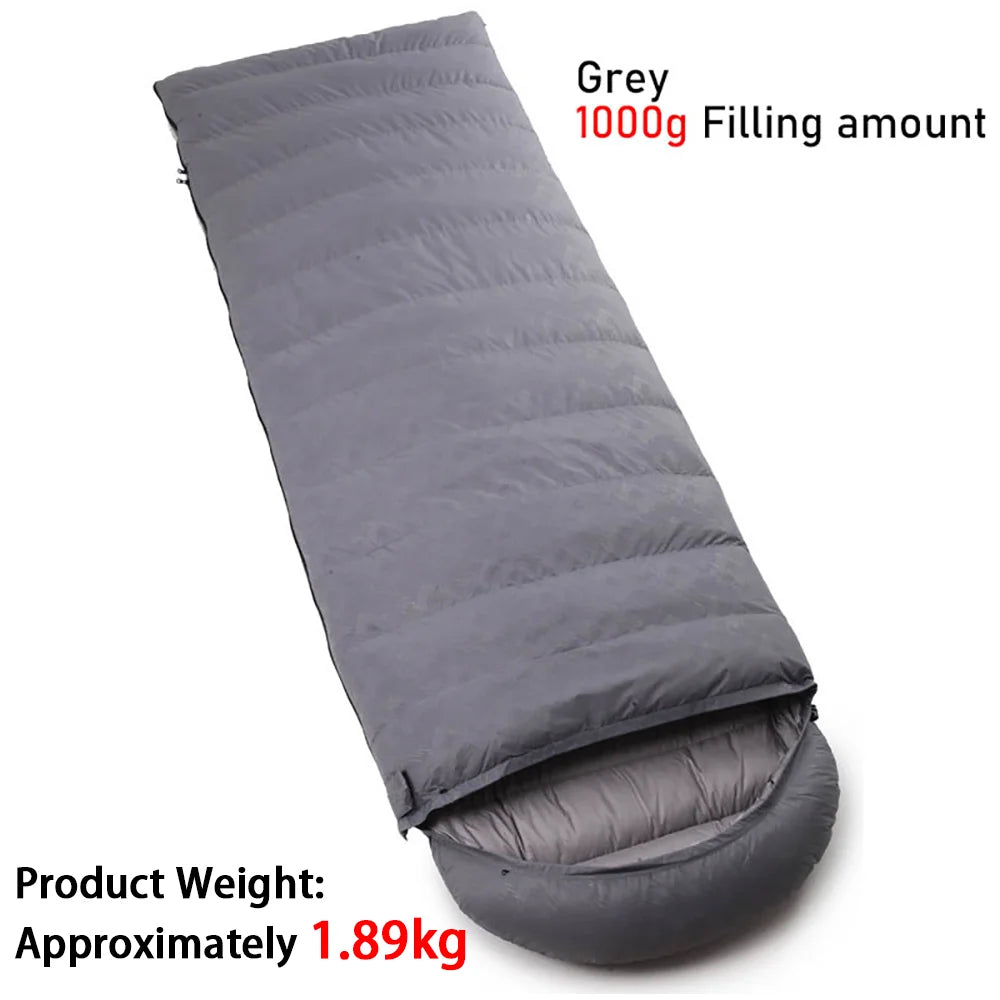 Outdoor down sleeping bag 210cm*80cm single person thick and warm camping sleeping bag -10°C to 20°C can be spliced sleeping bag