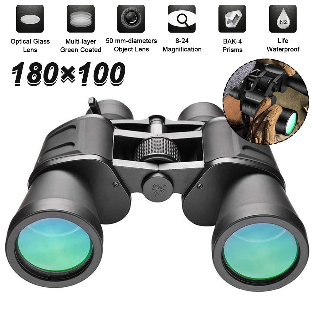 180x100 Zoom Telescope HD Big Eyepiece Binocular Outdoor Camping Telescope