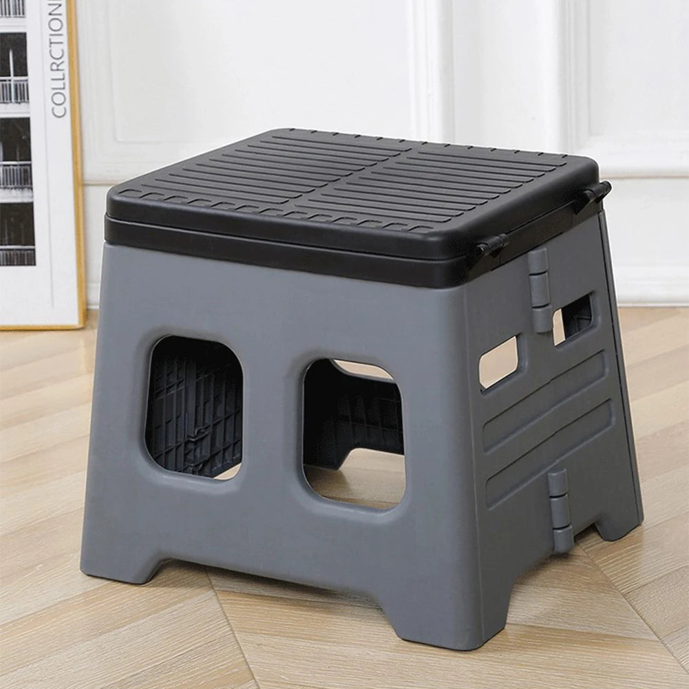 Portable Folding Toilet with Lid, Foldable Outdoor Camp Toilet Folding Truck Toilet for Camping Travel