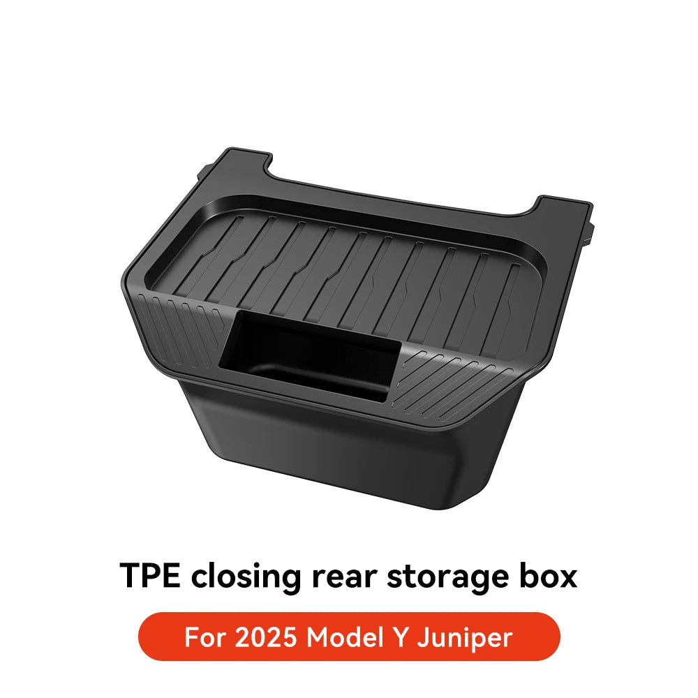 Tesla Model Y Juniper 2021-2025, Magnetic Suction Back Row Intermediate Storage Box , Tesla Storage Box Car Accessories
