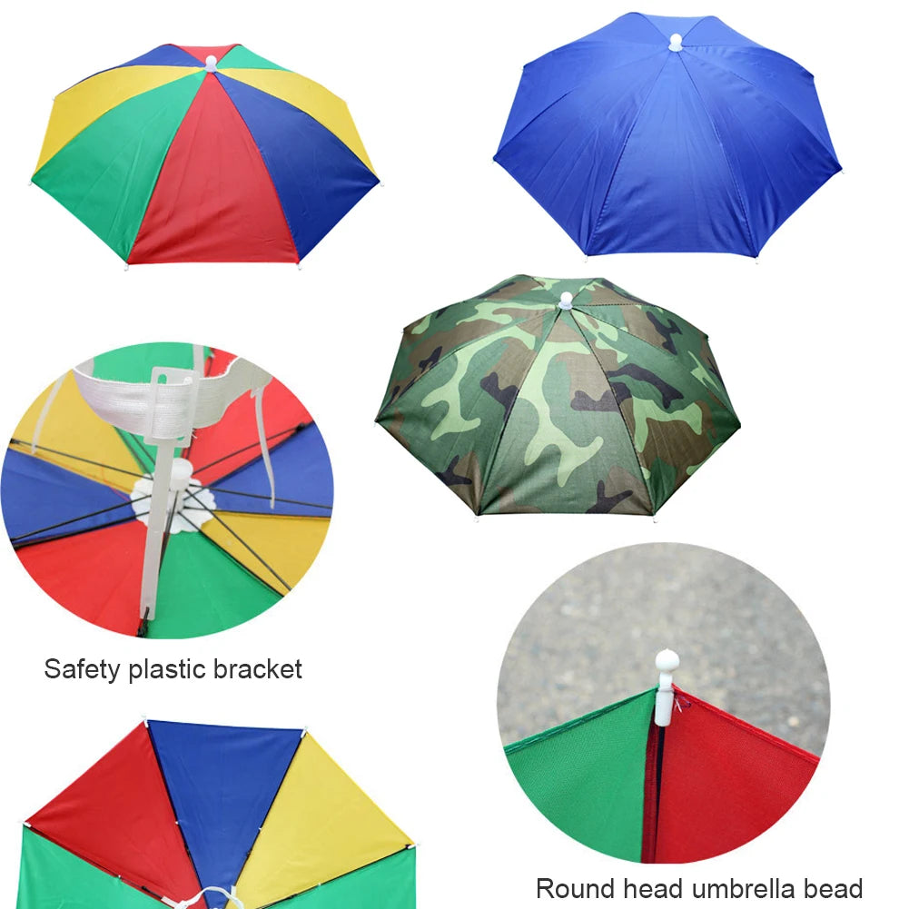 Umbrella Hat Foldable Fishing Sunshade Headwear Cap Waterproof Camping Beach Fishing Hat