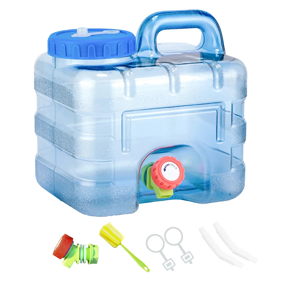 Outdoor Water Bucket With Spigot, Leakproof Camping Water Tank Water Container With Detachable Faucet