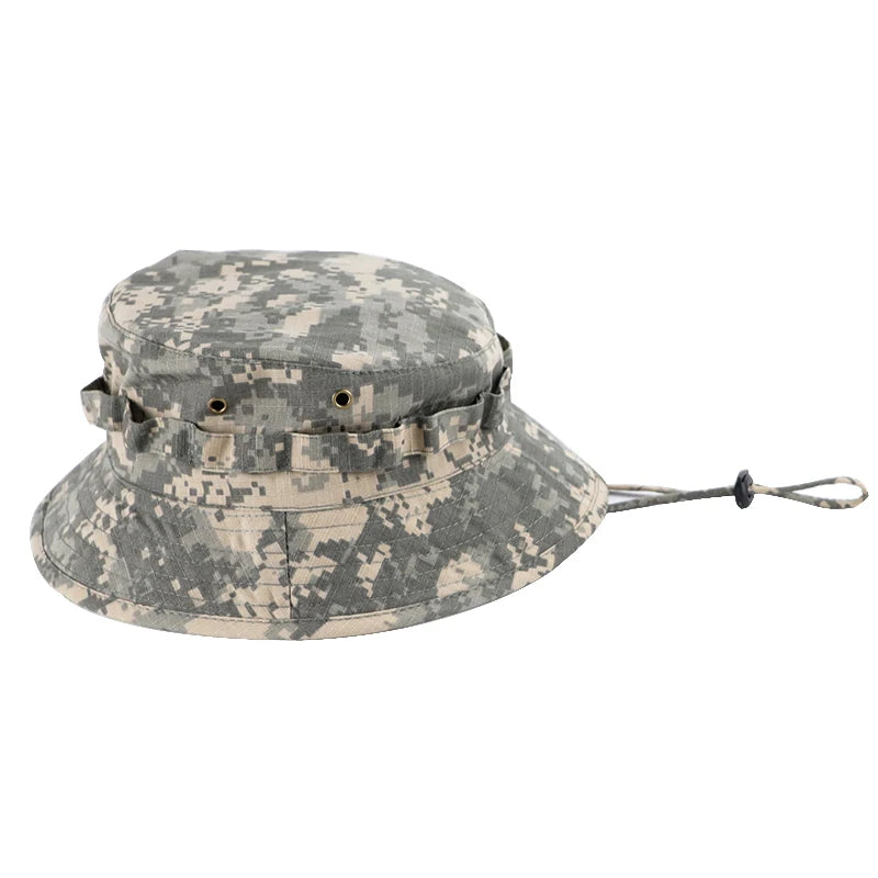 Men & Women Top Camo Summer Casual Tactical Boonie Hats Camouflage. Travel Bucket Hat Hunting Fishing Adjustable Jungle Bush Cap