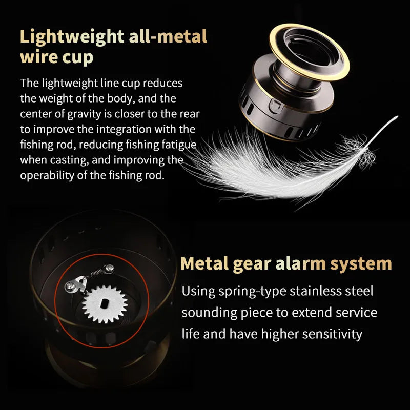 Two-Hand Rotating Fishing Reel, Aluminum Alloy Body, Left/Right Hands Can Be Changed, Freshwater and Saltwater