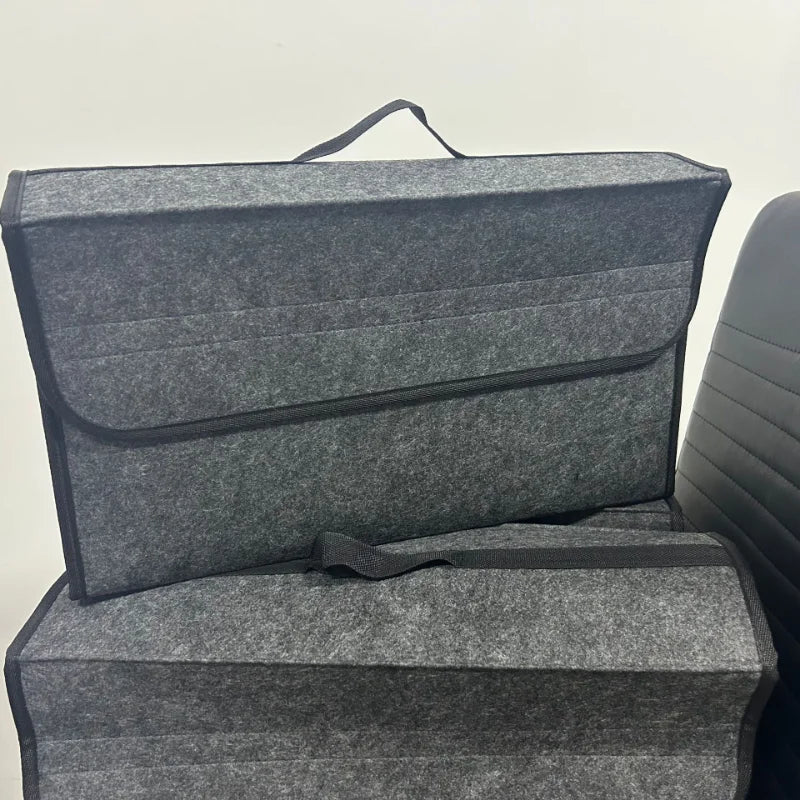 Gray Anti Slip Compartment Boot Storage Organizer, Tool Car Storage Bag, Car Trunk Organizer, Soft Felt Storage Box Car Accessories