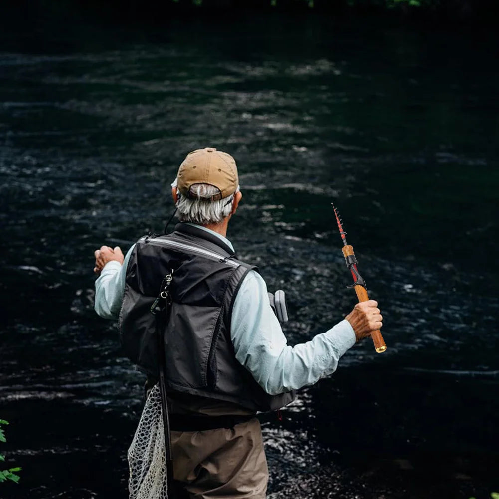 Telescopic Spinning Casting Rod, Travel Fishing Pole Mini Short Light Baitcasting Rod for Trout Fishing