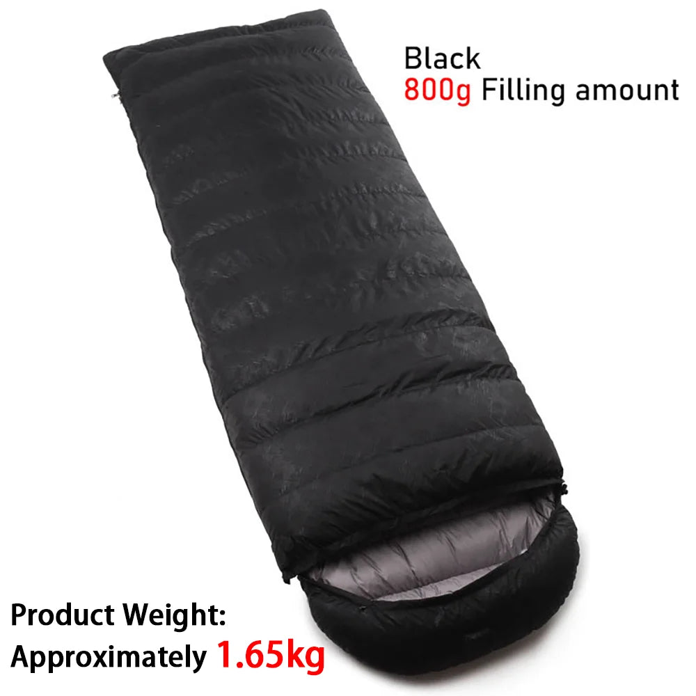 Outdoor down sleeping bag 210cm*80cm single person thick and warm camping sleeping bag -10°C to 20°C can be spliced sleeping bag