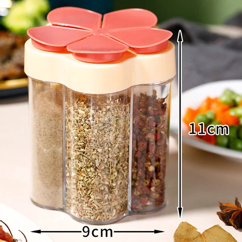 Camping Seasoning Jar with Lids Transparent Spice Compartment for Outdoor Cooking BBQ Salt and Pepper Shaker Outdoor Camping