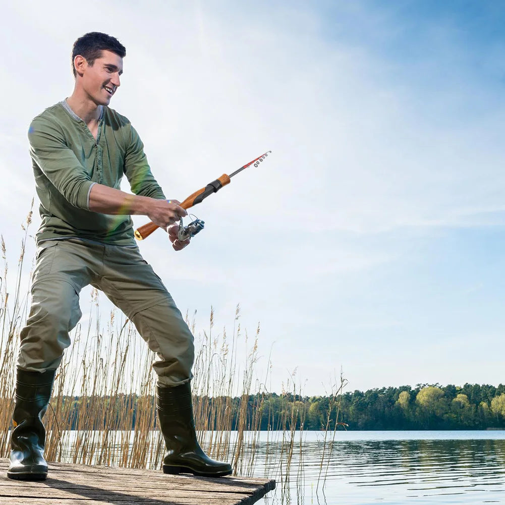 Telescopic Spinning Casting Rod, Travel Fishing Pole Mini Short Light Baitcasting Rod for Trout Fishing