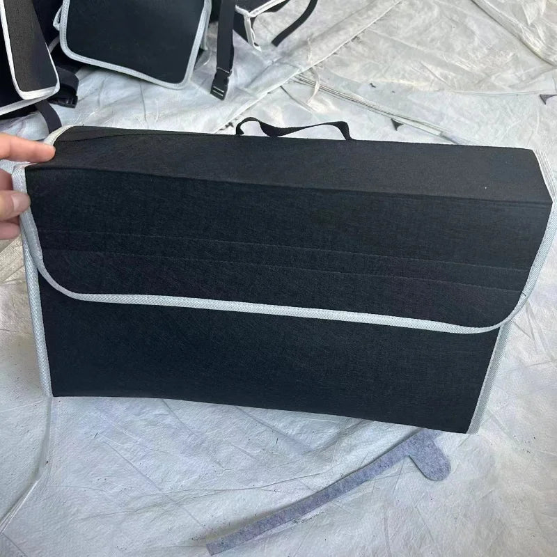 Gray Anti Slip Compartment Boot Storage Organizer, Tool Car Storage Bag, Car Trunk Organizer, Soft Felt Storage Box Car Accessories