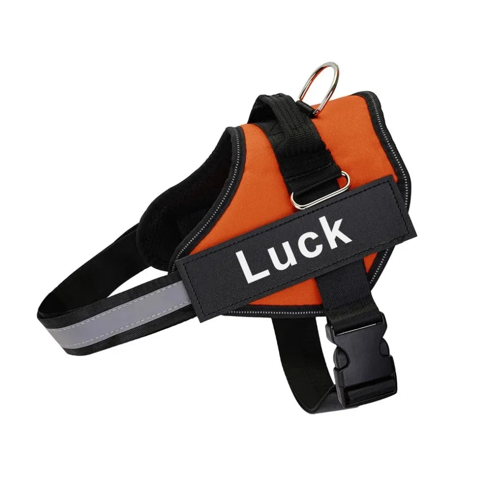 Dog Harness Vest ID Patch Reflective Adjustable