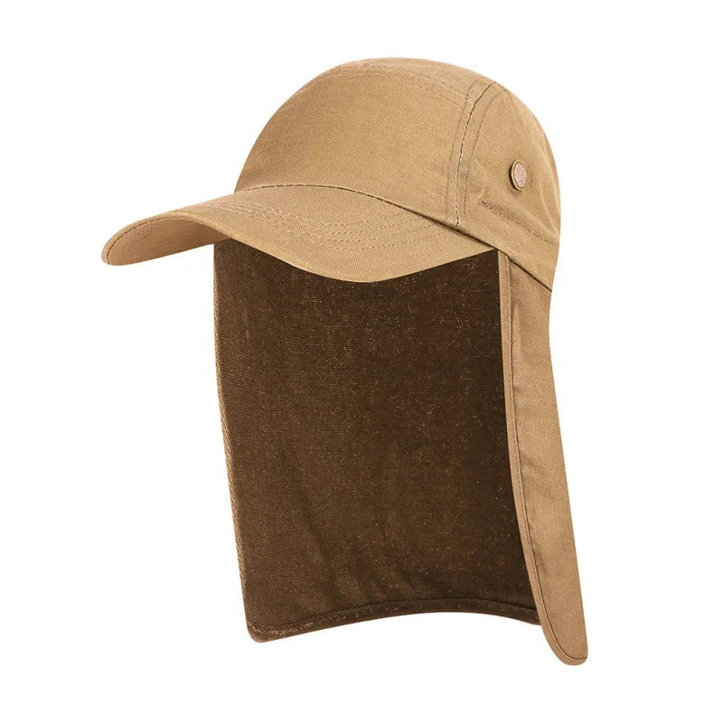 Outdoor Summer Sunscreen Fisherman Hats Women Men. Breathable Fishing Caps Wide Brim Sun Hat with Neck Flap For Travel Hiking