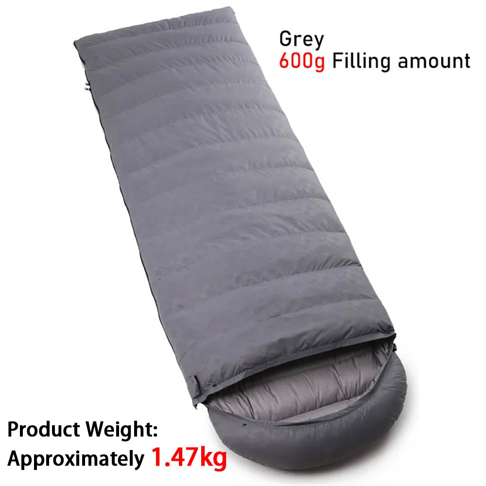 Outdoor down sleeping bag 210cm*80cm single person thick and warm camping sleeping bag -10°C to 20°C can be spliced sleeping bag
