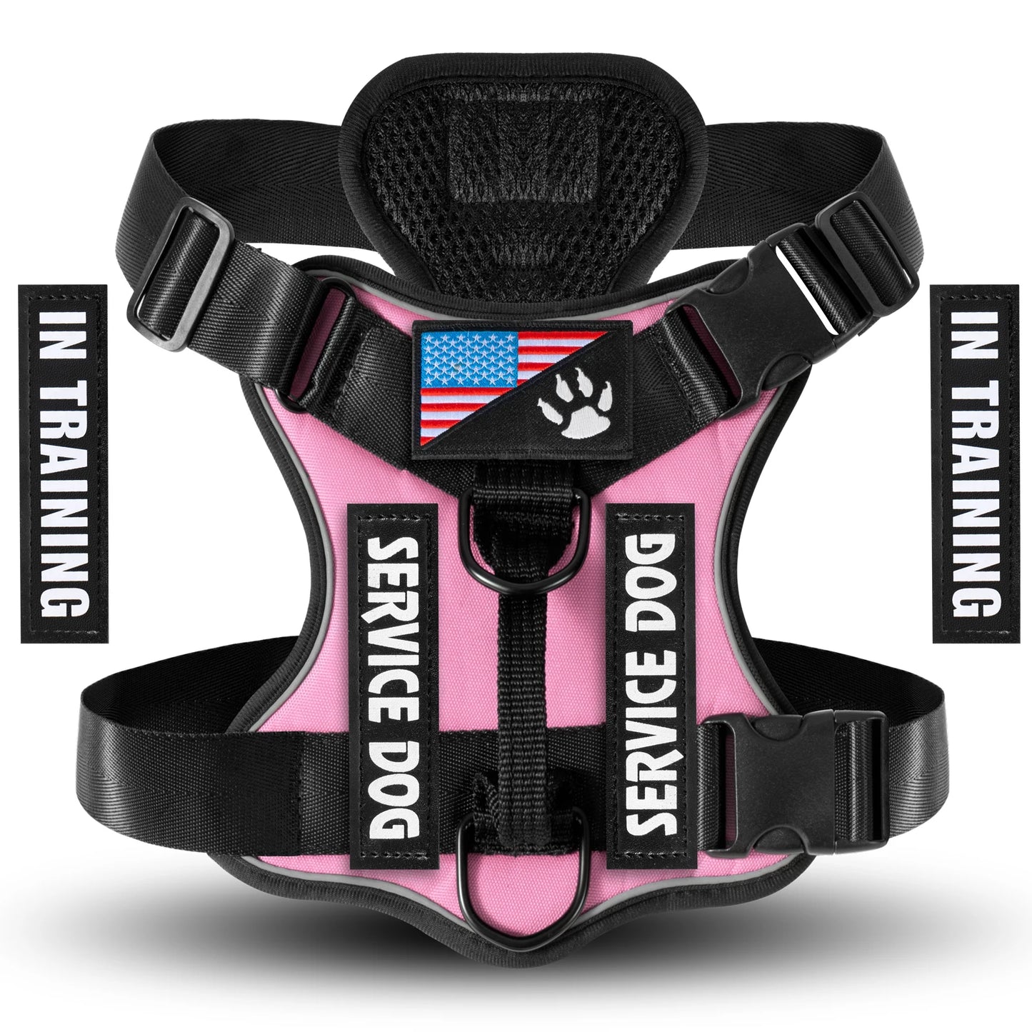 Service Dog Harness, Reflective Dog Vest Harness , Adjustable Soft Oxford Pet Harness.