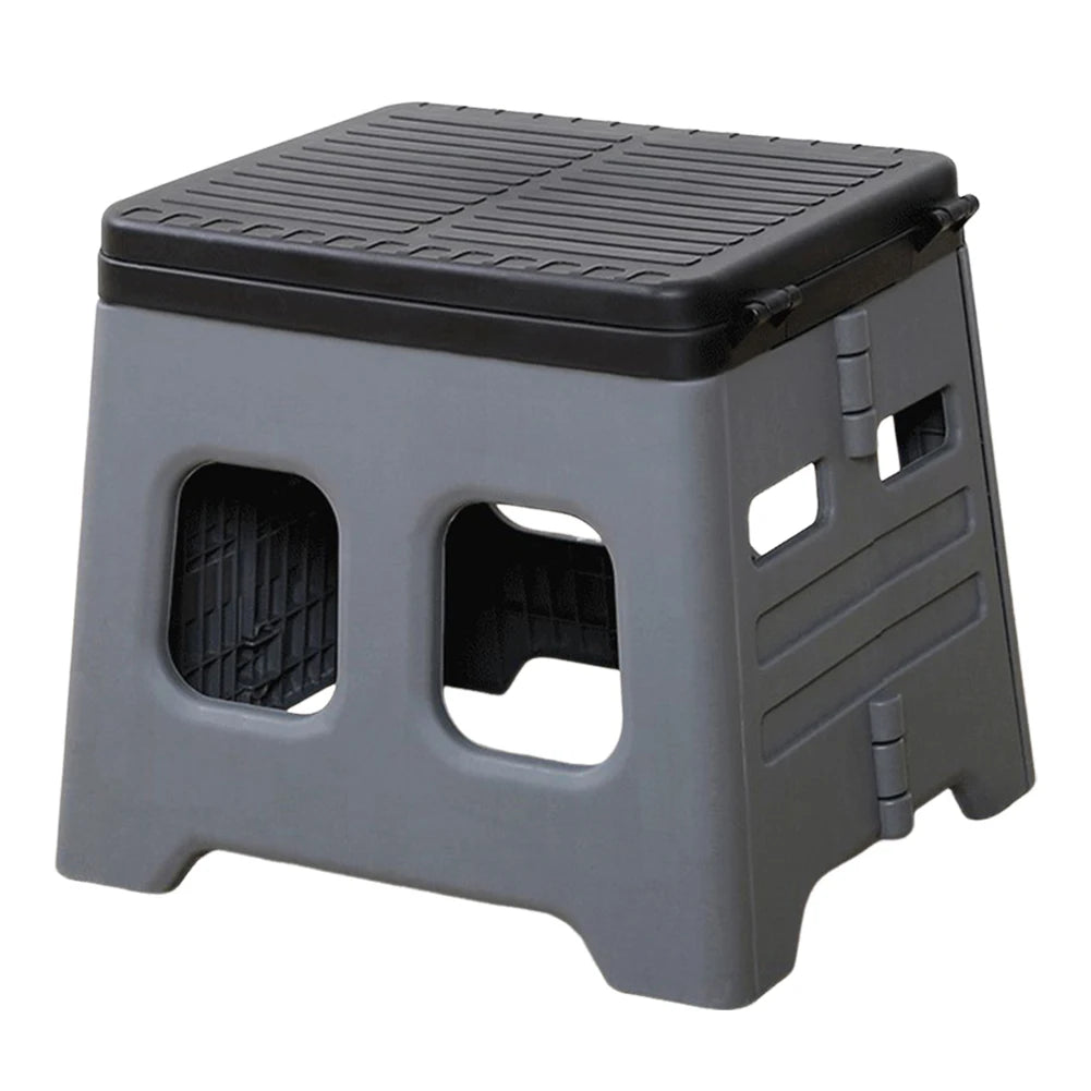Portable Folding Toilet with Lid, Foldable Outdoor Camp Toilet Folding Truck Toilet for Camping Travel