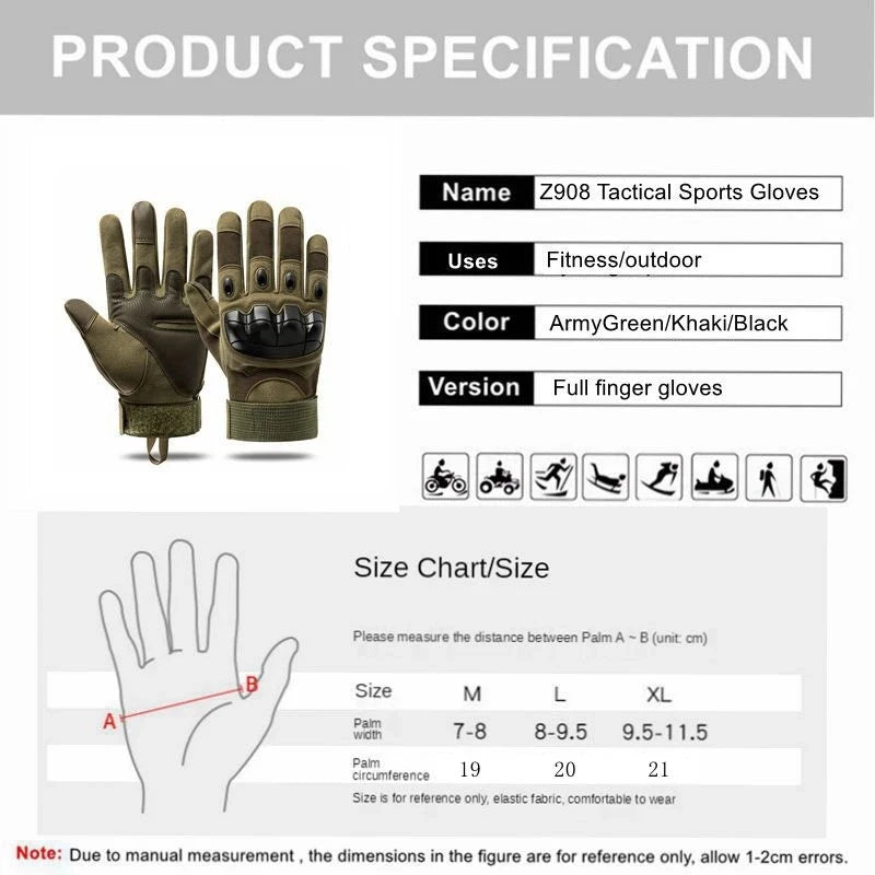 Tactical Gloves Shooting Gloves, Sports, Motorcycle, Hunting Full Finger Gloves
