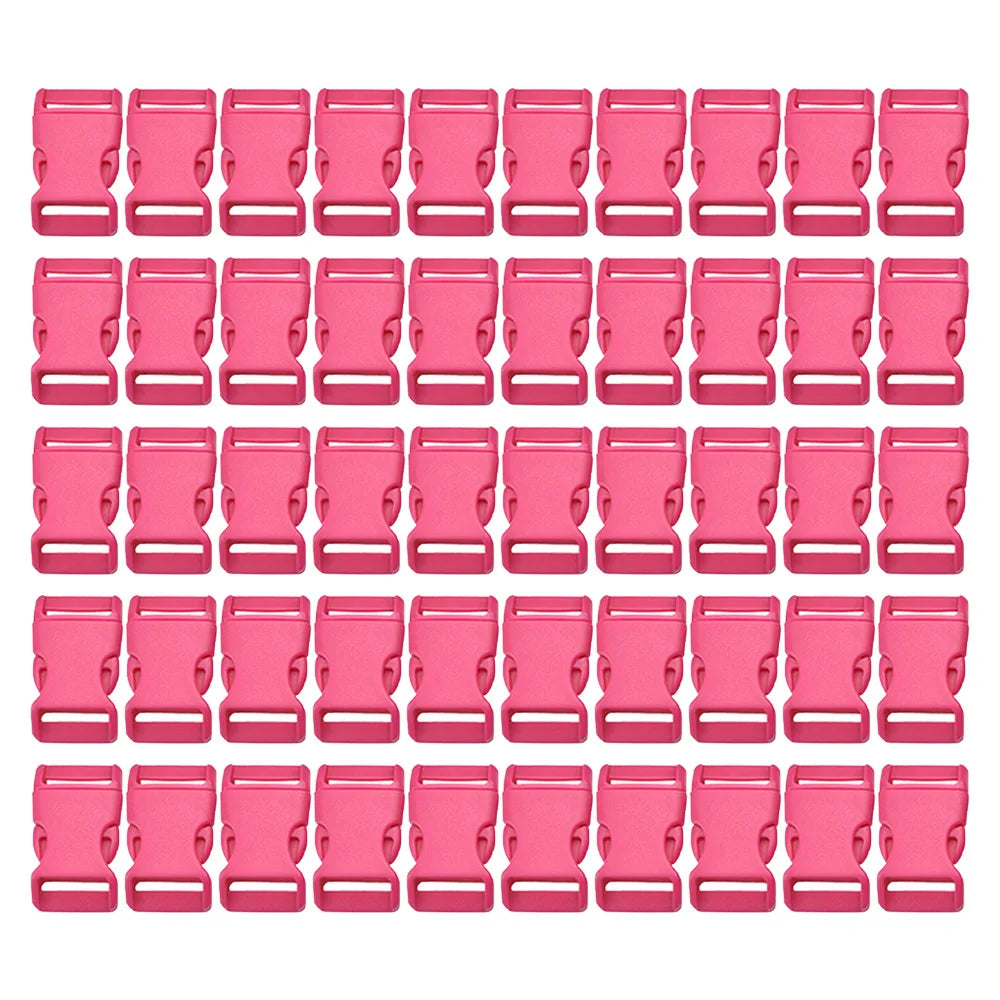 50 Pcs 3/8'' 5/8" Curved Paracord Buckle Clips Side Release Plastic Buckles for Parachute Bracelet Clasps Dog Collar Accessories