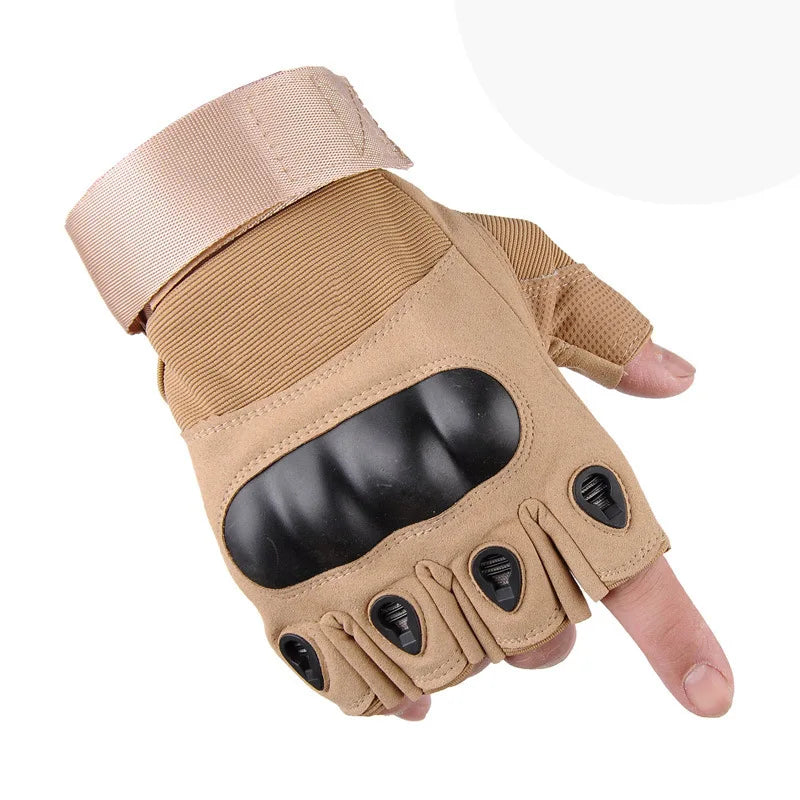 Outdoor Fingerless Gloves Hard Finger, Horseback Riding, Hiking Half Finger Gloves