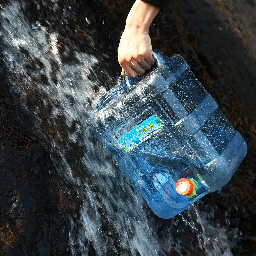 Outdoor Water Bucket With Spigot, Leakproof Camping Water Tank Water Container With Detachable Faucet