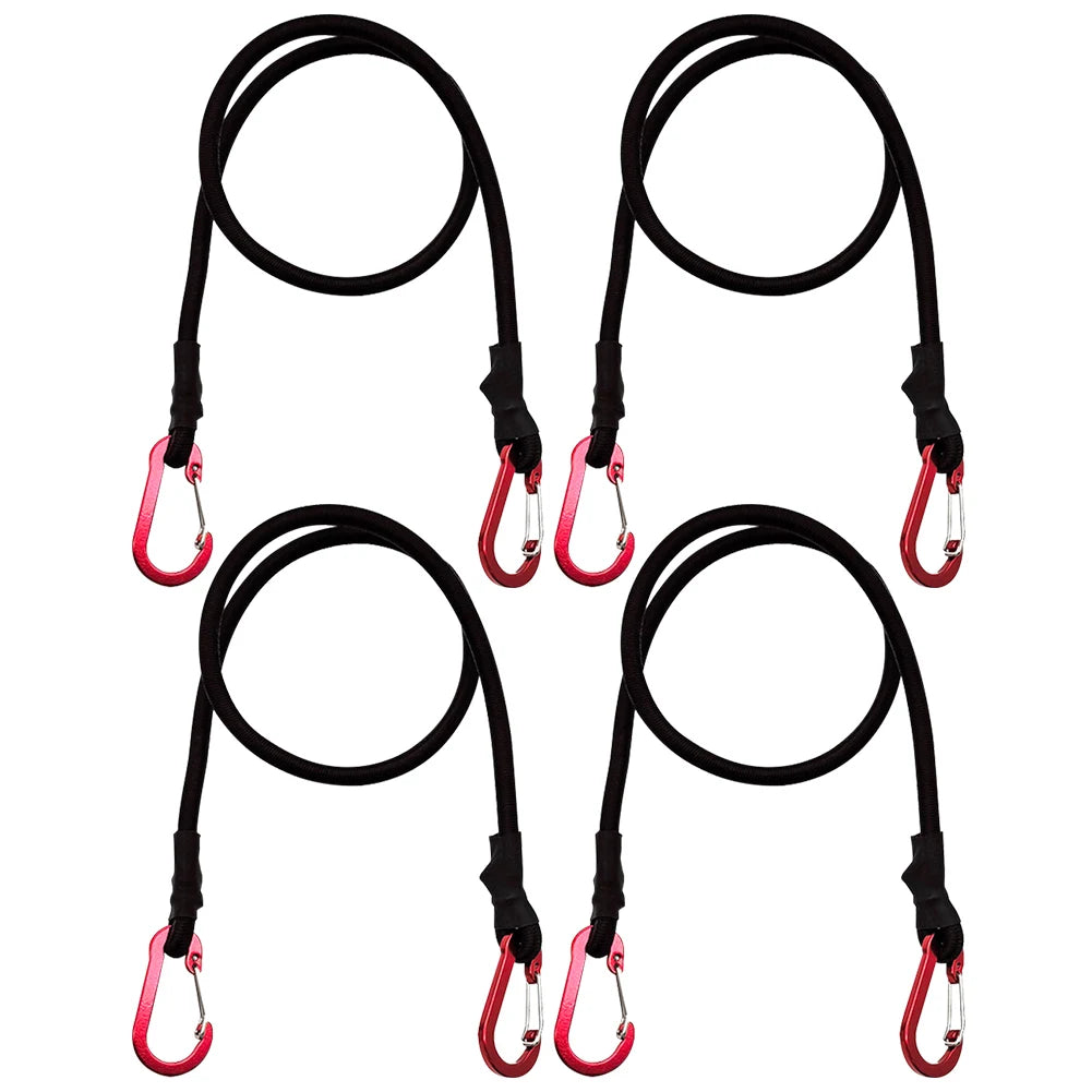 Heavy Duty Bungee Cord Aluminum Alloy Elastic Tie Strap String Carabiner Hooks Cord Elastic Rope for Luggage Rack Cargo