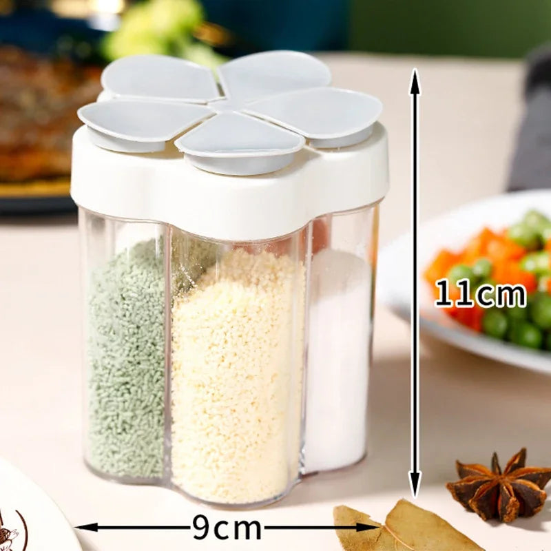 Camping Seasoning Jar with Lids Transparent Spice Compartment for Outdoor Cooking BBQ Salt and Pepper Shaker Outdoor Camping