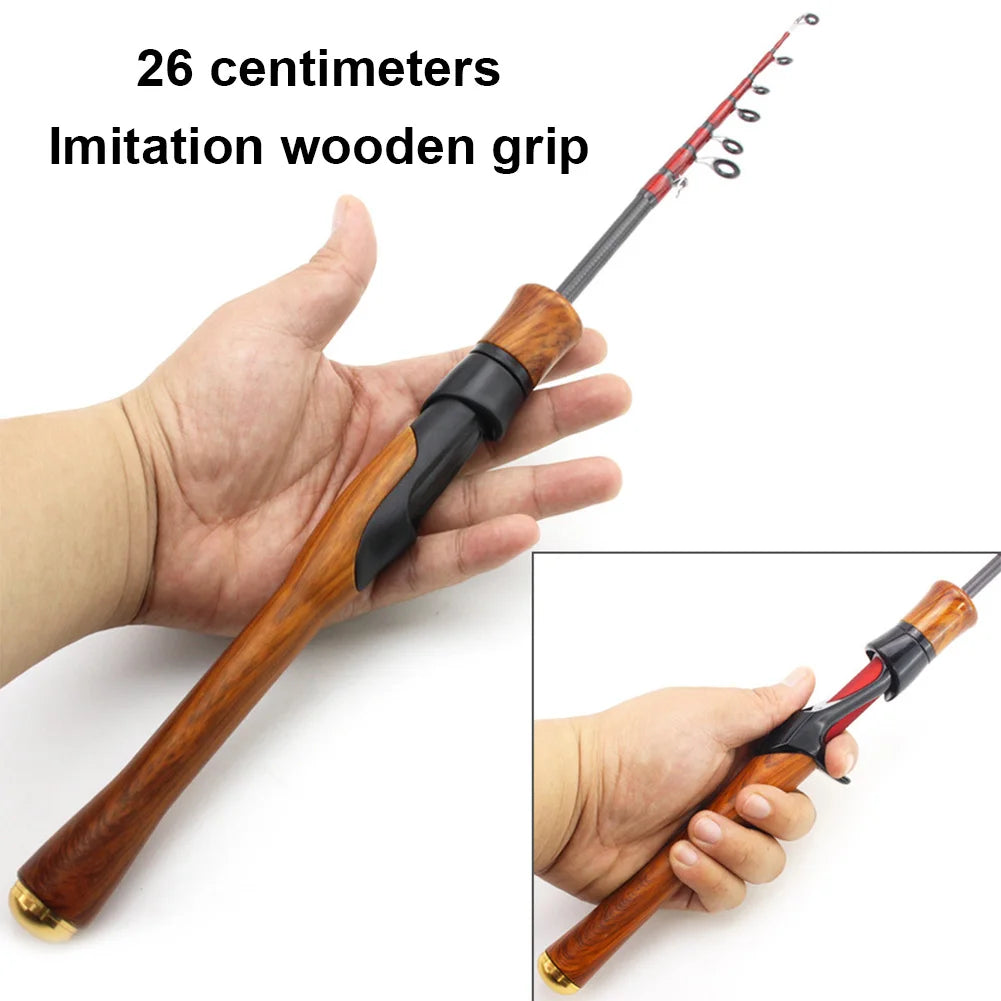 Telescopic Spinning Casting Rod, Travel Fishing Pole Mini Short Light Baitcasting Rod for Trout Fishing