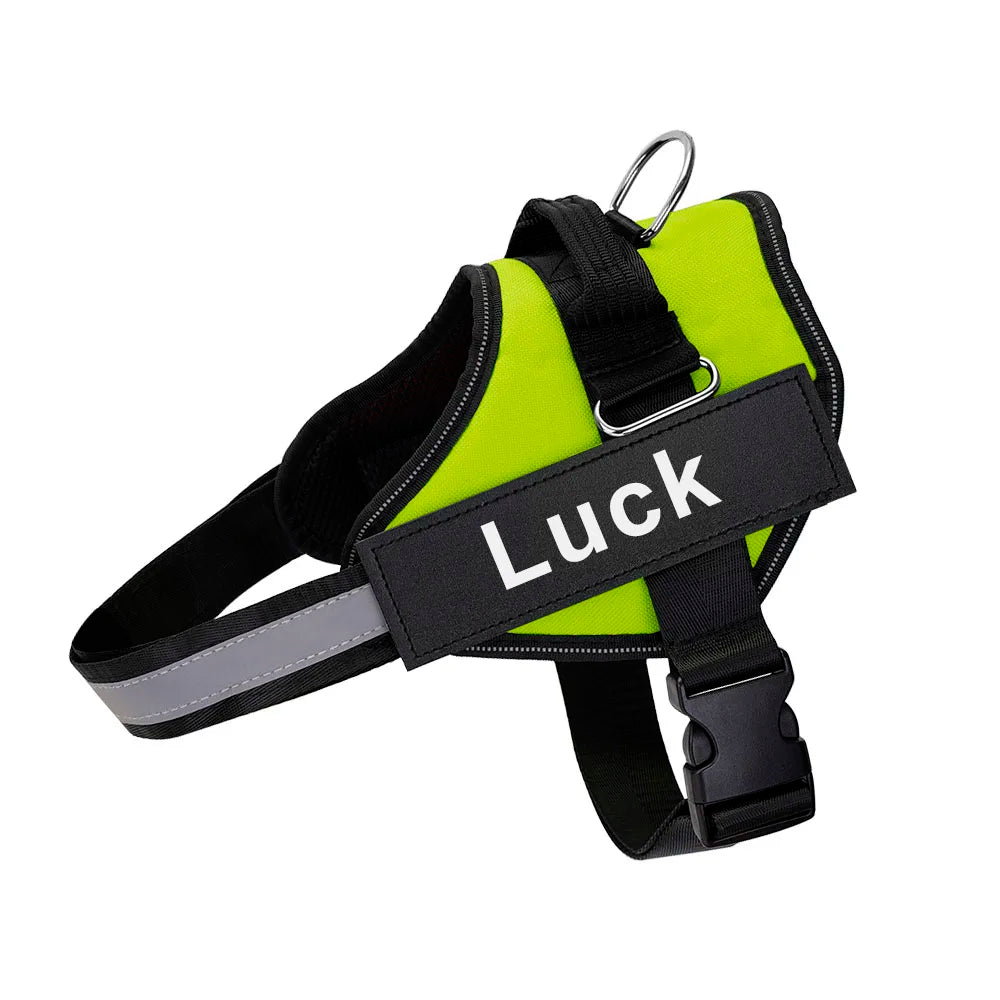 Dog Harness Vest ID Patch Reflective Adjustable