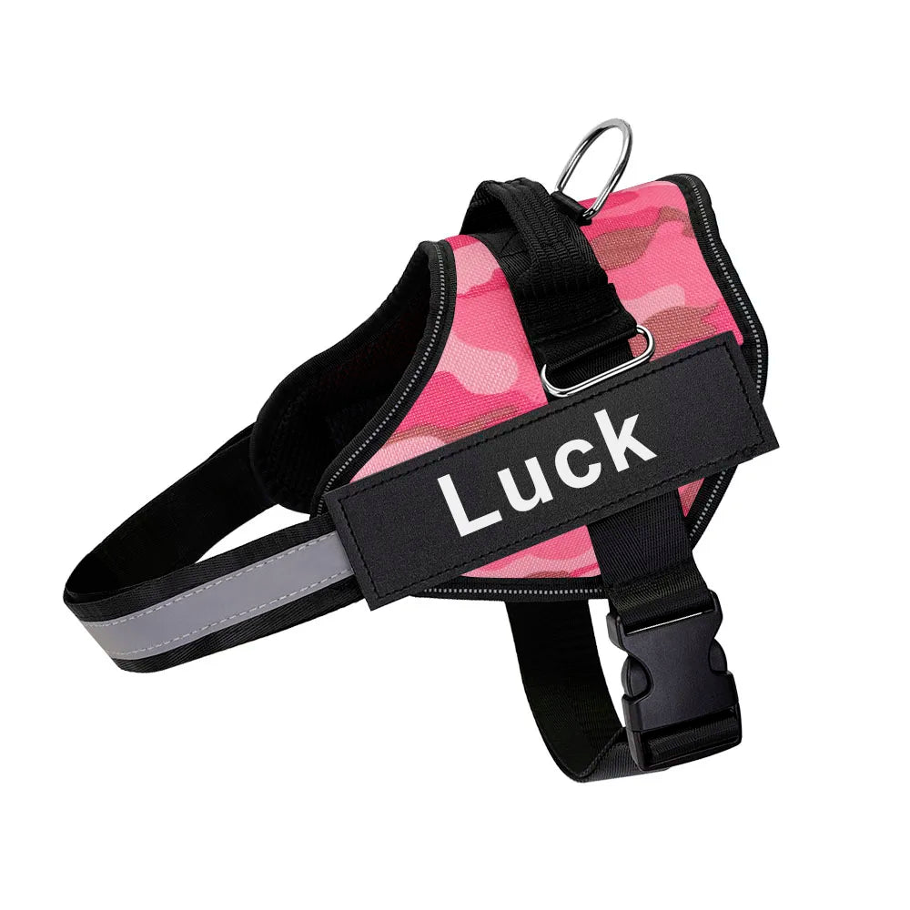 Dog Harness Vest ID Patch Reflective Adjustable