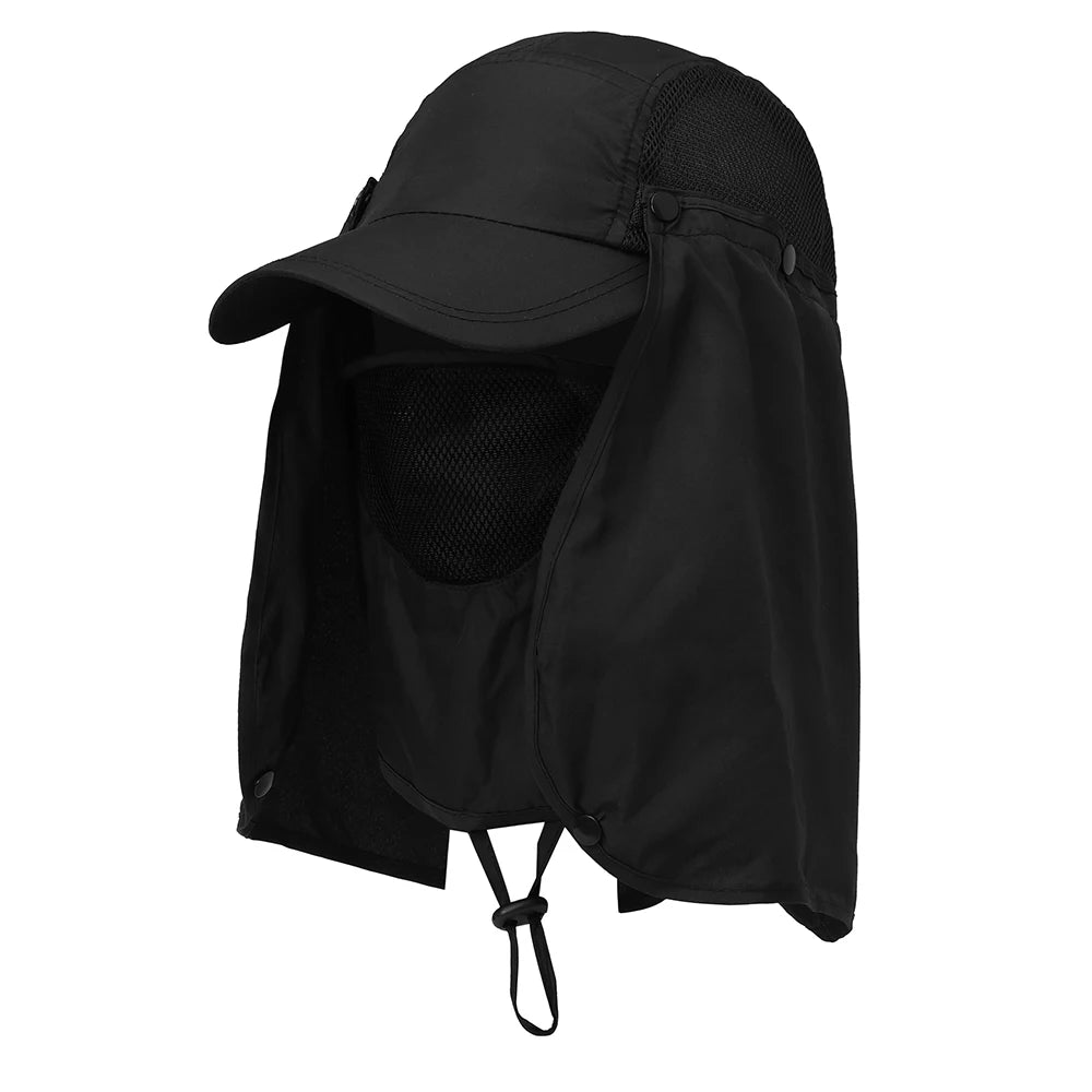 Fishing Hat Outdoor Sport Hiking Visor Hat UV Protection Face Neck Cover Fishing Sun Protection Cap Breathable Quick-drying Hat