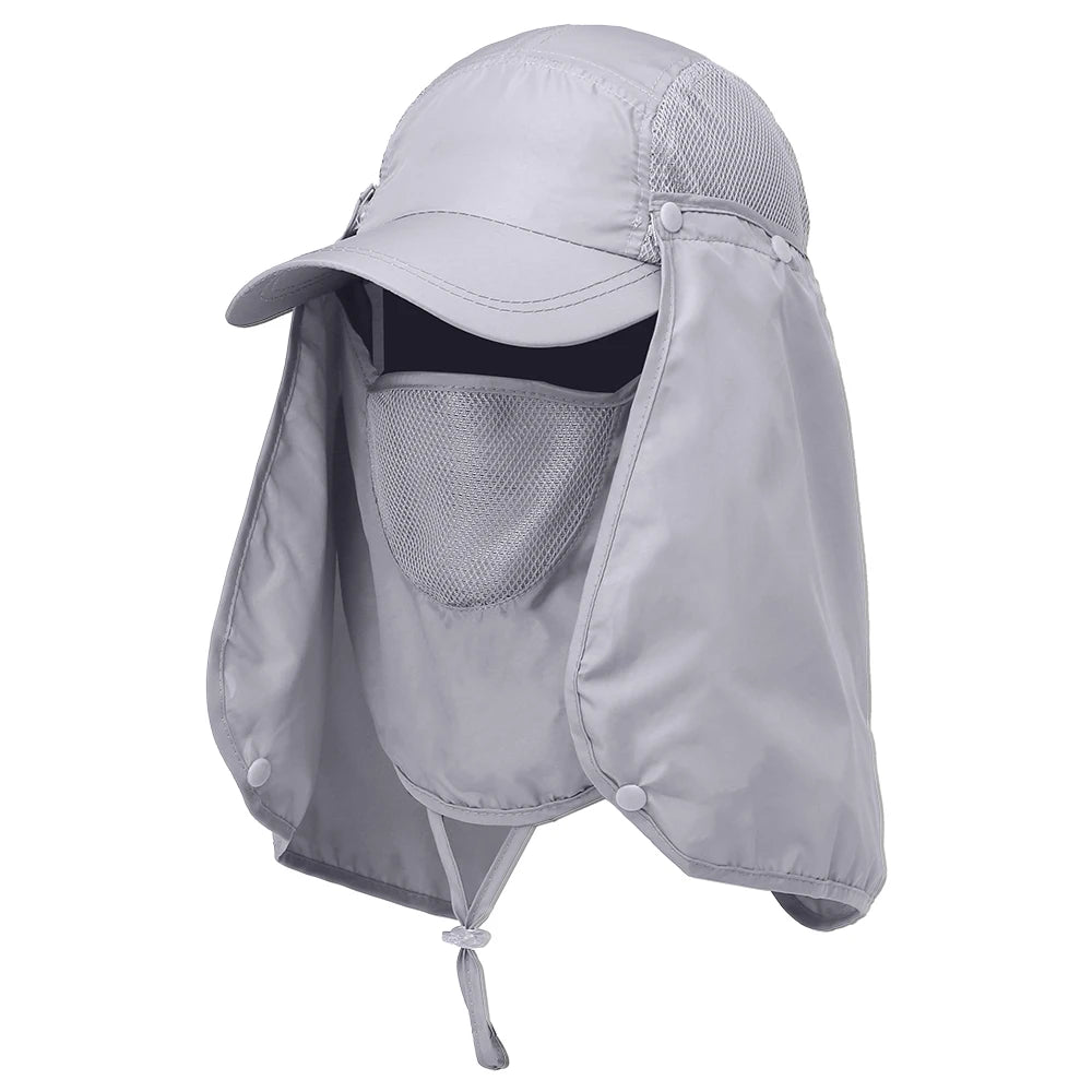 Fishing Hat Outdoor Sport Hiking Visor Hat UV Protection Face Neck Cover Fishing Sun Protection Cap Breathable Quick-drying Hat