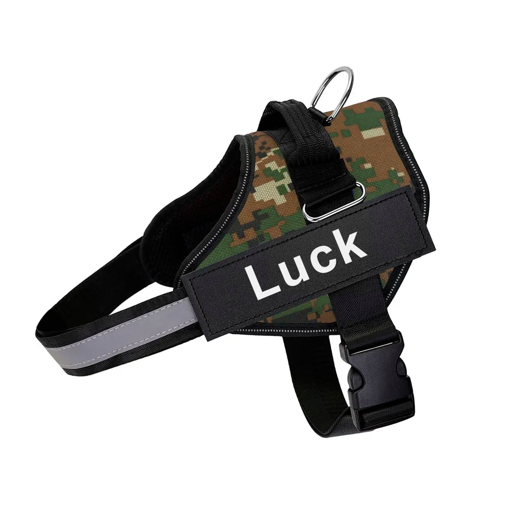 Dog Harness Vest ID Patch Reflective Adjustable