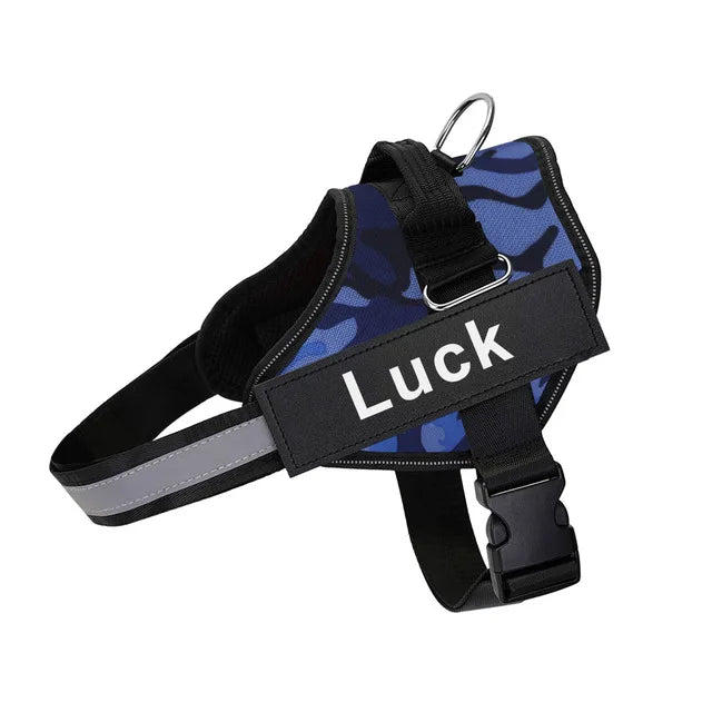 Dog Harness Vest ID Patch Reflective Adjustable